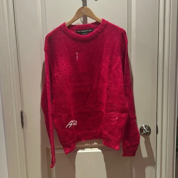 NEW ANDERSSON BELL large cherry red crew neck sweater
